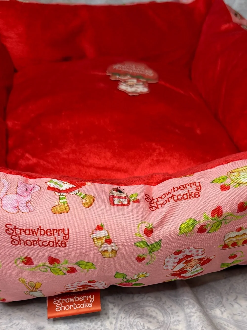 Strawberry Shortcake Plush Red & Pink Small Pet Bed